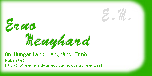 erno menyhard business card