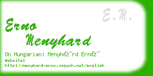 erno menyhard business card